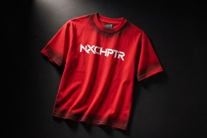 NXCHPTR Premium Red Puff Print Oversized T-Shirt