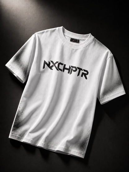 NXCHPTR Premium Puff Print Oversized T-Shirt – White Edition
